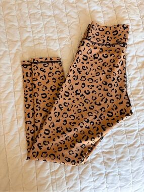 The Upside Leopard Print High-Waist Leggings - Tan and Black Size Small / US 6